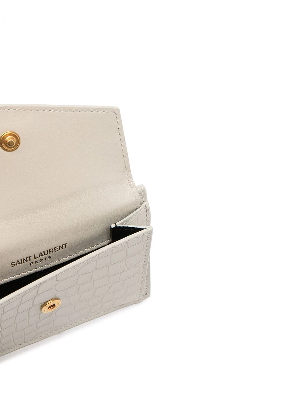 Saint Laurent Uptown crocodile-embossed card case