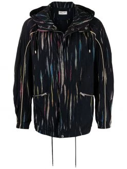 Saint Laurent crinkle-effect tie-dye windbreaker jacket