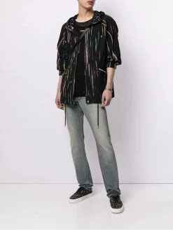 Saint Laurent crinkle-effect tie-dye windbreaker jacket