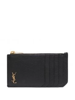Saint Laurent logo-plaque zip-fastening cardholder