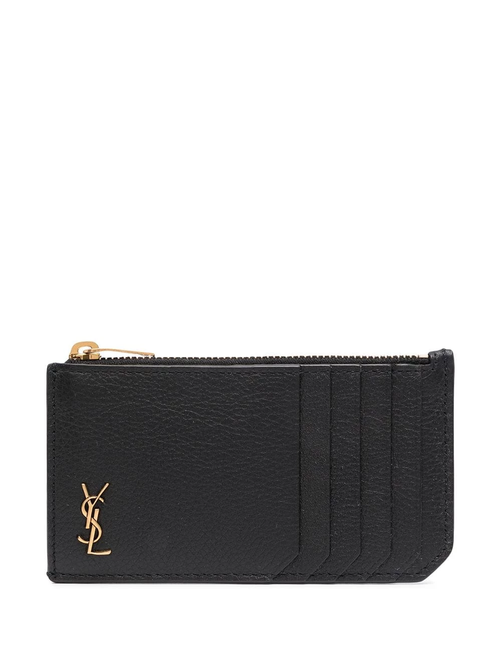 Saint Laurent logo-plaque zip-fastening cardholder