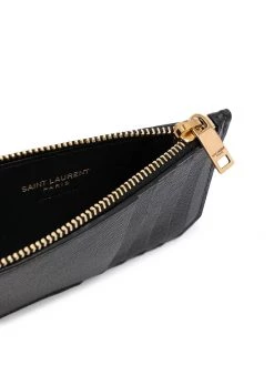 Saint Laurent logo-plaque zip-fastening cardholder