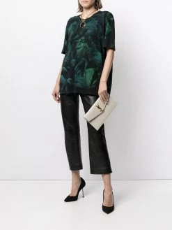 Saint Laurent Uptown crocodile-embossed pouch