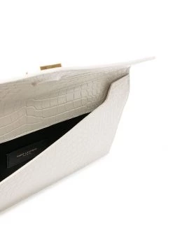 Saint Laurent Uptown crocodile-embossed pouch