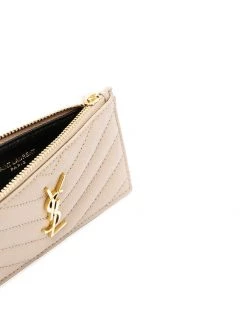 Saint Laurent quilted pebbled leather cardholder