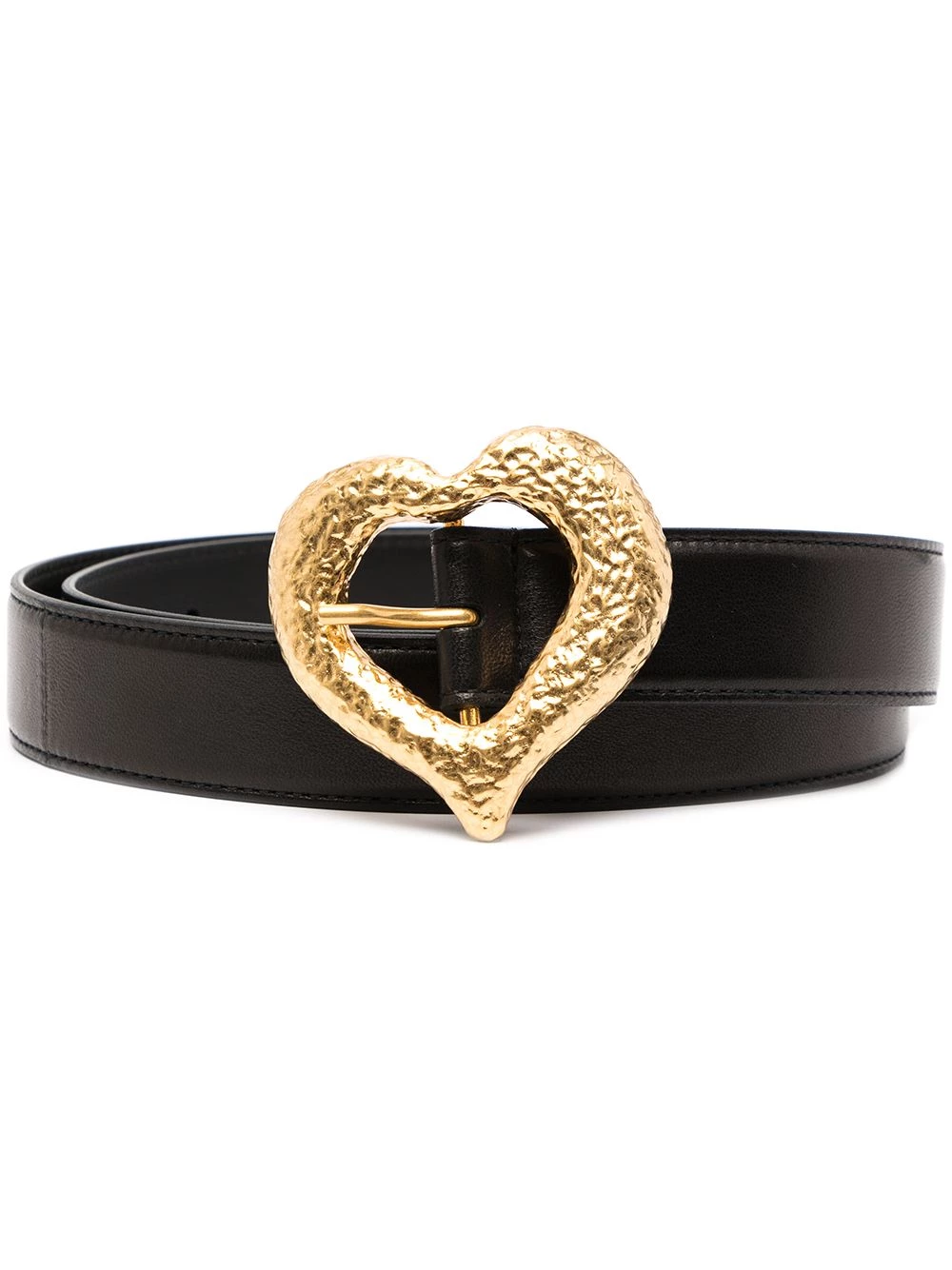 Saint Laurent grained heart-buckle leather belt