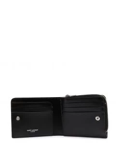 Saint Laurent YSL plaque zip-around wallet