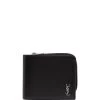 Saint Laurent YSL plaque zip-around wallet