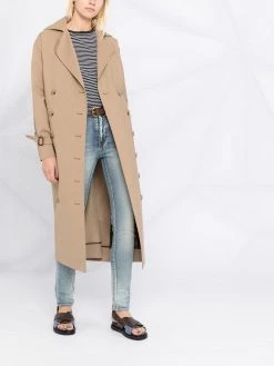 Saint Laurent embroidered logo striped T-shirt