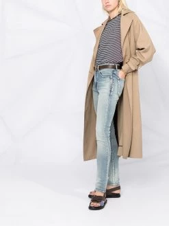 Saint Laurent embroidered logo striped T-shirt