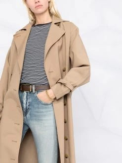 Saint Laurent embroidered logo striped T-shirt