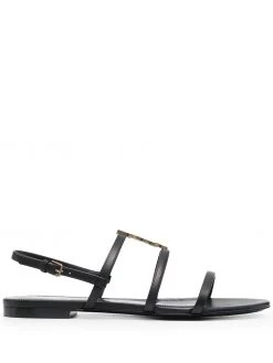 Saint Laurent Cassandra monogram flat sandals