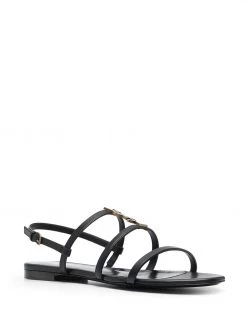 Saint Laurent Cassandra monogram flat sandals