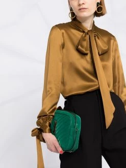 Saint Laurent long-sleeve pussy-bow blouse