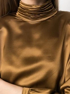 Saint Laurent roll-neck silk blouse