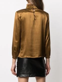 Saint Laurent roll-neck silk blouse