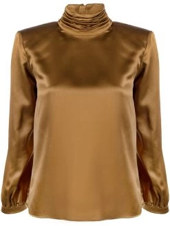 Saint Laurent roll-neck silk blouse