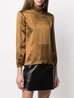 Saint Laurent roll-neck silk blouse