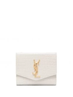 Saint Laurent monogram-plaque foldover purse