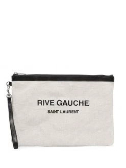 Saint Laurent logo-print clutch