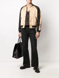 Saint Laurent diamond pattern bomber jacket