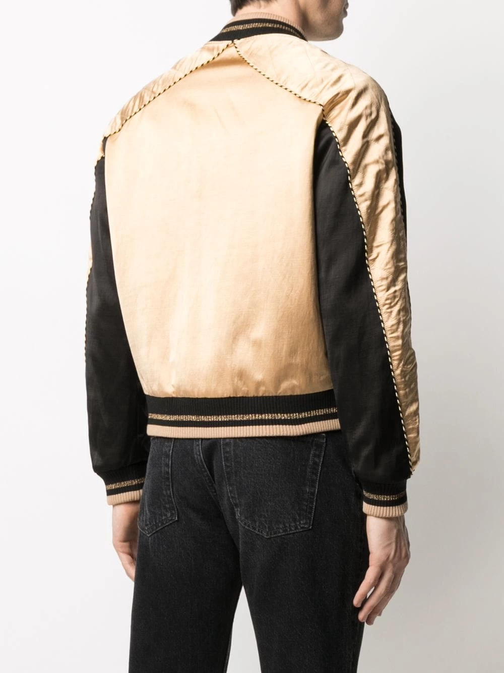 Saint Laurent diamond pattern bomber jacket