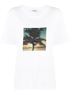 Saint Laurent palm tree-print T-shirt