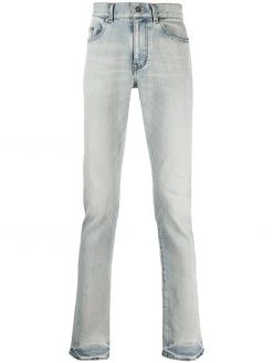 Saint Laurent faded-effect straight jeans