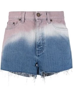 Saint Laurent ombré-effect denim shorts