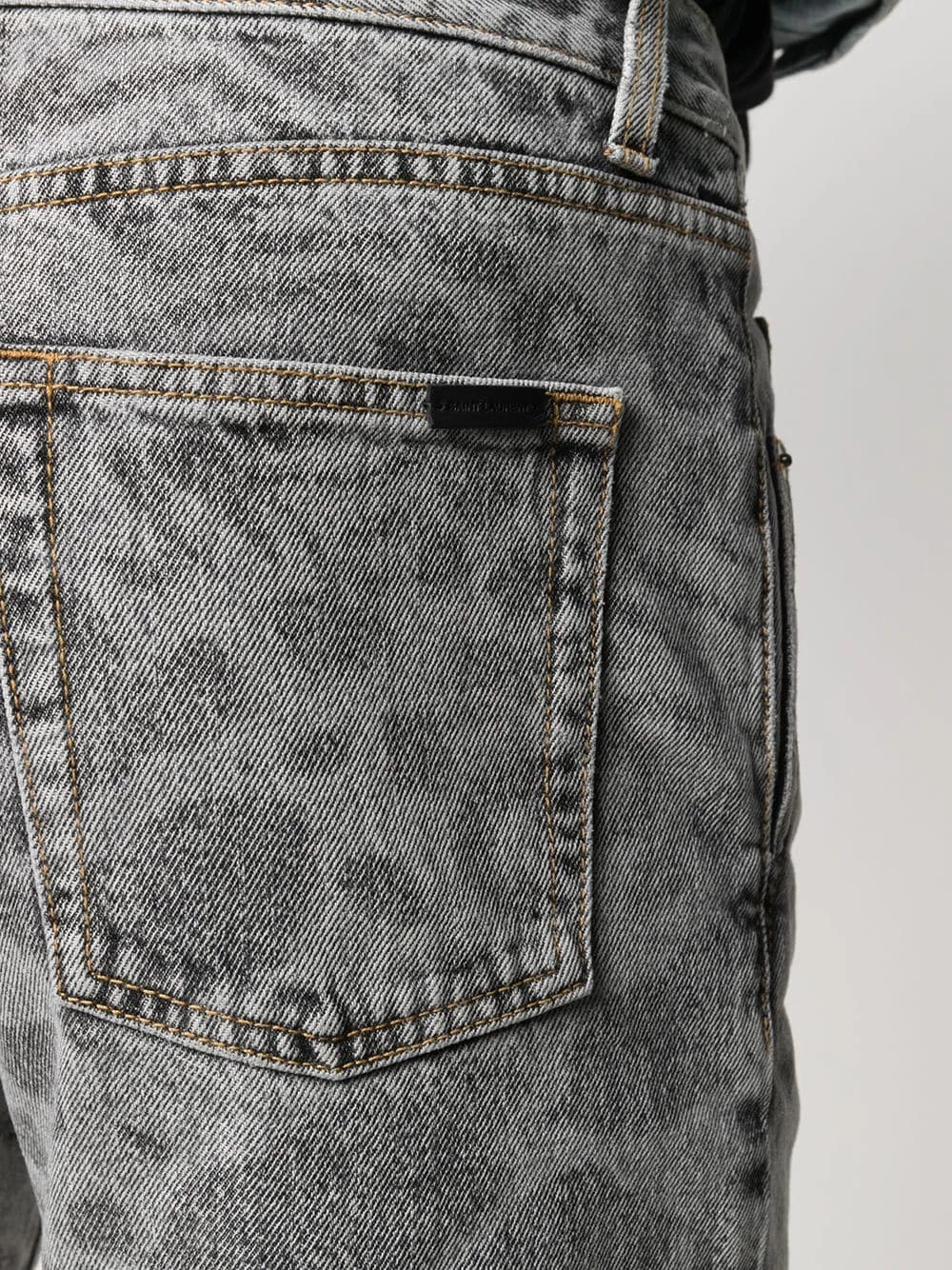 Saint Laurent leopard-print denim shorts