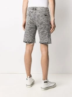Saint Laurent leopard-print denim shorts