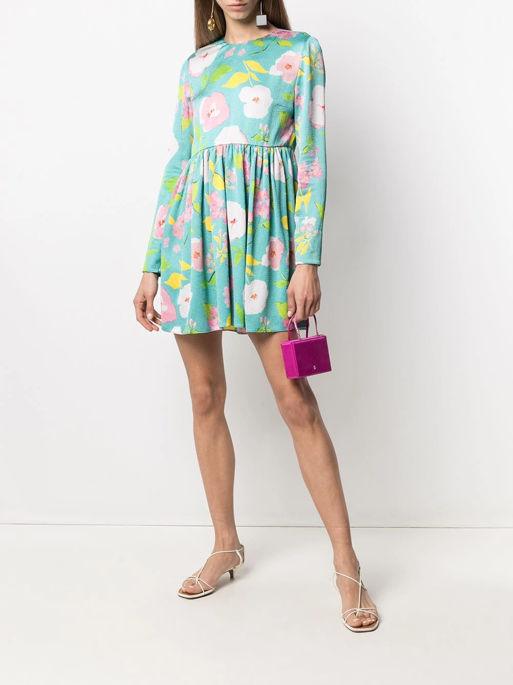 Saint Laurent floral-print babydoll dress