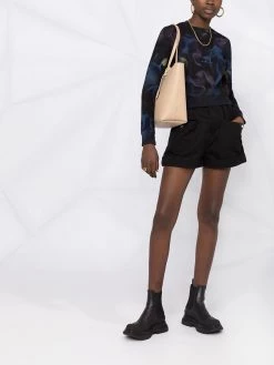 Saint Laurent logo-print wave-print sweatshirt