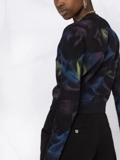 Saint Laurent logo-print wave-print sweatshirt