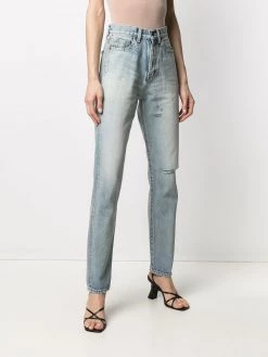 Saint Laurent high-waist ripped jeans