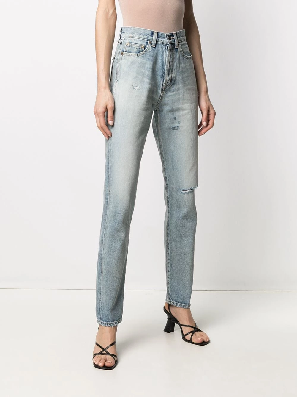 Saint Laurent high-waist ripped jeans