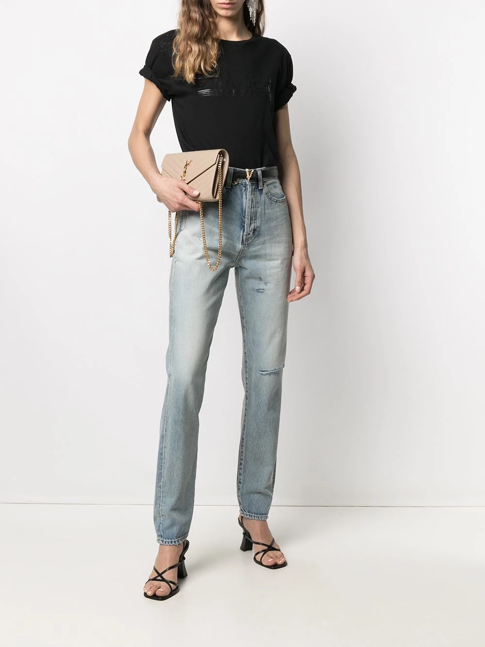 Saint Laurent high-waist ripped jeans