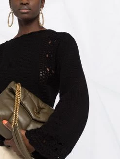 Saint Laurent bell-sleeves knitted top
