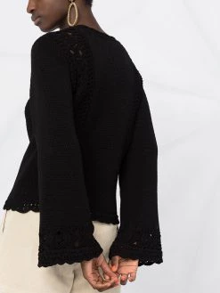 Saint Laurent bell-sleeves knitted top