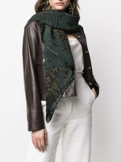 Saint Laurent botanical leopard print scarf