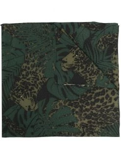 Saint Laurent botanical leopard print scarf