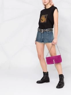 Saint Laurent distressed denim shorts