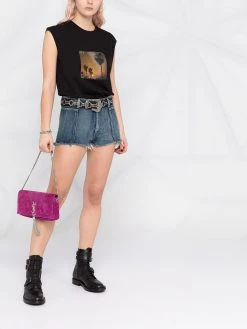 Saint Laurent distressed denim shorts