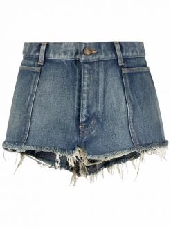 Saint Laurent distressed denim shorts