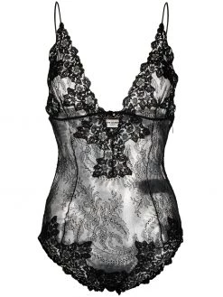 Saint Laurent floral-lace bodysuit