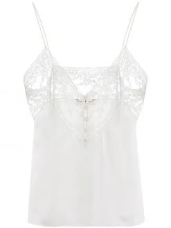 Saint Laurent lace-trim tank top