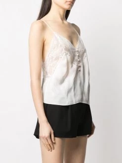 Saint Laurent lace-trim tank top