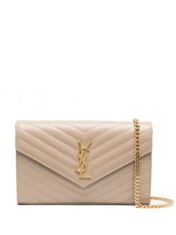 Saint Laurent monogram-plaque quilted shoulder bag