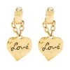 Saint Laurent love heart chain drop earrings
