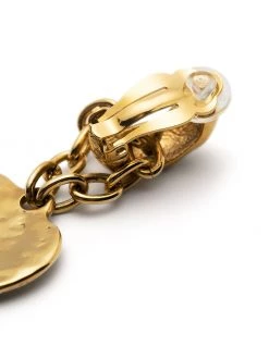 Saint Laurent love heart chain drop earrings